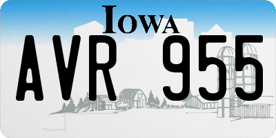 IA license plate AVR955