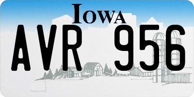 IA license plate AVR956