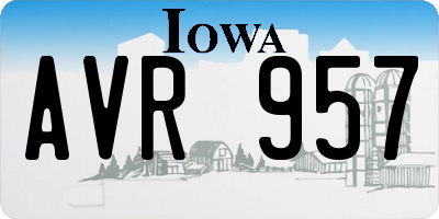 IA license plate AVR957