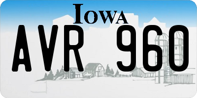IA license plate AVR960