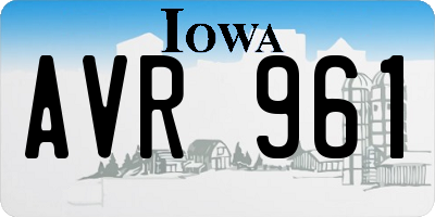 IA license plate AVR961