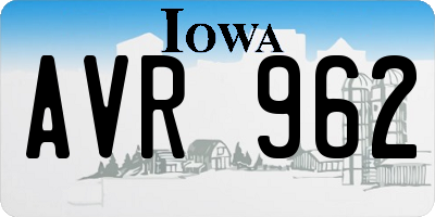 IA license plate AVR962