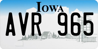 IA license plate AVR965