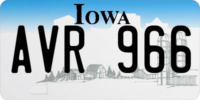 IA license plate AVR966