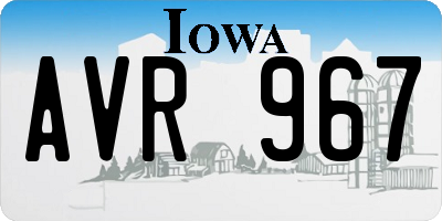 IA license plate AVR967