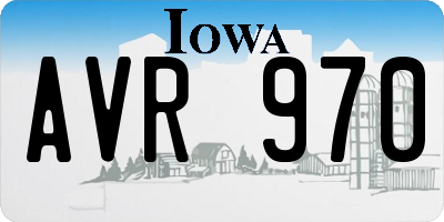 IA license plate AVR970