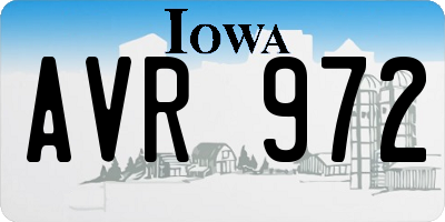 IA license plate AVR972