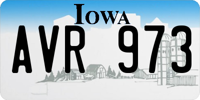IA license plate AVR973