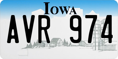 IA license plate AVR974