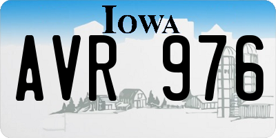 IA license plate AVR976