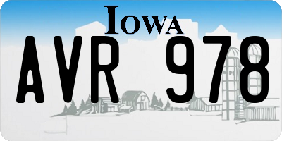 IA license plate AVR978