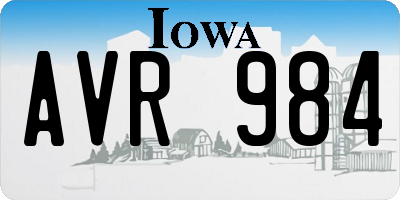 IA license plate AVR984