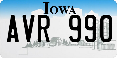 IA license plate AVR990