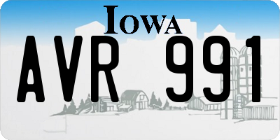 IA license plate AVR991