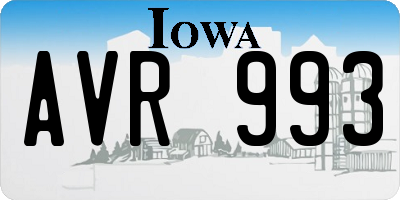 IA license plate AVR993