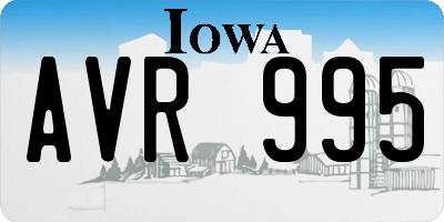 IA license plate AVR995