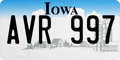 IA license plate AVR997