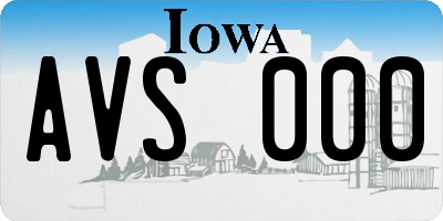 IA license plate AVS000