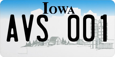 IA license plate AVS001