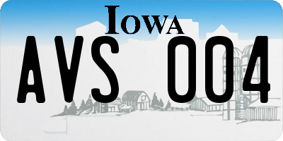 IA license plate AVS004