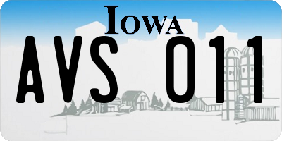 IA license plate AVS011
