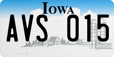 IA license plate AVS015