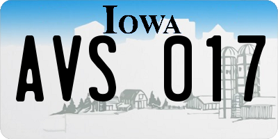 IA license plate AVS017