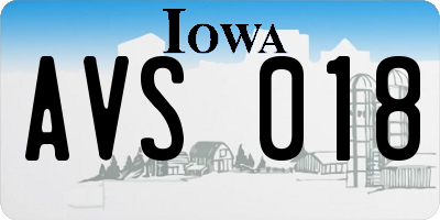 IA license plate AVS018