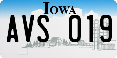IA license plate AVS019