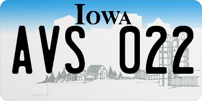 IA license plate AVS022