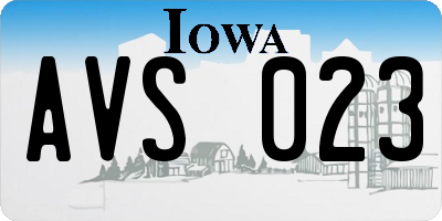 IA license plate AVS023