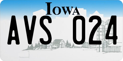 IA license plate AVS024
