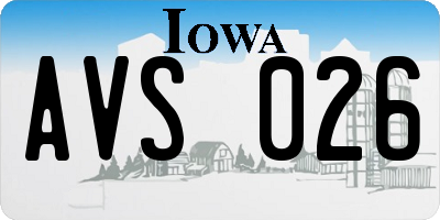 IA license plate AVS026