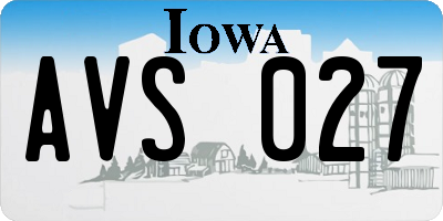 IA license plate AVS027