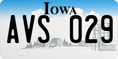 IA license plate AVS029