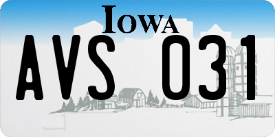 IA license plate AVS031