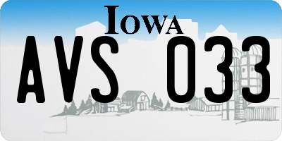 IA license plate AVS033