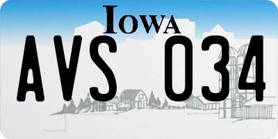 IA license plate AVS034