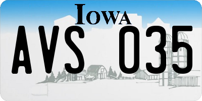 IA license plate AVS035