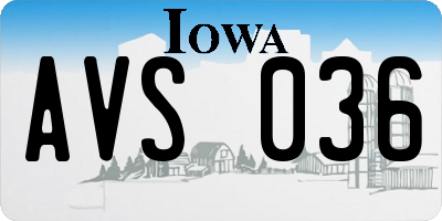 IA license plate AVS036