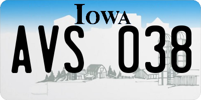 IA license plate AVS038
