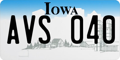 IA license plate AVS040