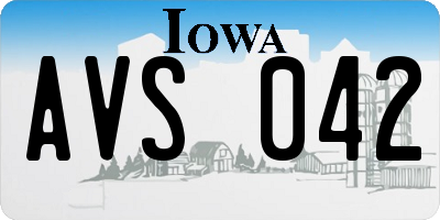 IA license plate AVS042