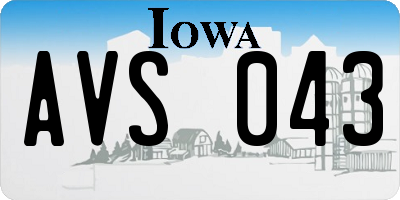 IA license plate AVS043