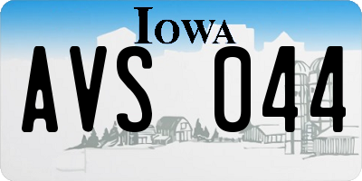 IA license plate AVS044