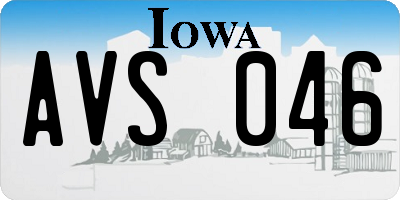 IA license plate AVS046