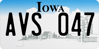 IA license plate AVS047