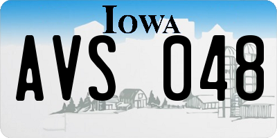 IA license plate AVS048