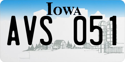 IA license plate AVS051