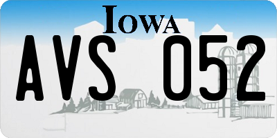IA license plate AVS052